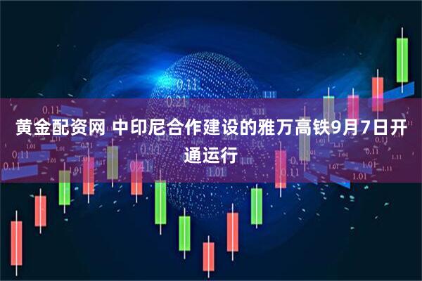 黄金配资网 中印尼合作建设的雅万高铁9月7日开通运行